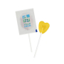 Originele lolly in hartvorm met personaliseerbare verpakking
