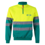 Tweekleurige fleece werktrui van polyester 300 g/m² 