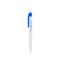 Plastic balpen met gekleurde clip en drukknop, zwarte inkt met jouw bedrukking