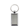 Rechthoekige sleutelhanger met gekleurd plastic en metalen ring