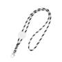 Buisvormige lanyard van polyester met kleurrijk gestreept design