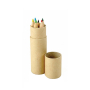Rond kartonnen etui met 6 houten kleurpotloden