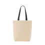 Katoenen tas met ondervouw en gekleurde handvatten 180 g/m²
