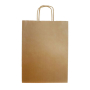Langwerpige kraftpapier tas voor boodschappen met zijvouw 90 g/m²