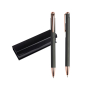 Set van balpen en vulpotlood met metalen details, blauwe inkt