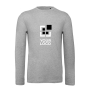 T-shirt voor heren met lange mouwen van biologisch katoen B&C met jouw bedrukking