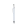 Draaibare aluminium pen met metalen clip, blauwe inkt