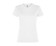 Dames t-shirt van gerecycled polyester 100 g/m² Roly Direct Slam kleur wit