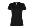 Dames t-shirt van gerecycled polyester 100 g/m² Roly Direct Slam kleur zwart
