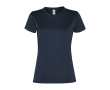 Dames t-shirt van gerecycled polyester 100 g/m² Roly Direct Slam kleur marineblauw