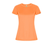 Dames sportshirt van gerecycled poly 135 g/m² Roly Direct Imola kleur neon oranje
