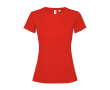Damesshirt van gerecycled polyester 125 g/m² Roly Direct Estoril kleur rood