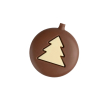 Chocolade in de vorm van een kerstbal met kerstboomontwerp kleur wit