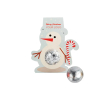 Bonbon van chocolade met hazelnootvulling en sneeuwpophouder kleur hazelnoten