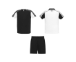Uniseks sportset, 2 t-shirts en 1 broek 140 g/m² Roly Direct Juve kleur wit/zwart