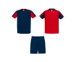 Uniseks sportset, 2 t-shirts en 1 broek 140 g/m² Roly Direct Juve kleur rood