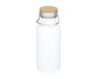 Enkelwandige RVS drinkfles van 550 ml met stijlvolle bamboe dop kleur wit
