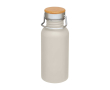Enkelwandige RVS drinkfles van 550 ml met stijlvolle bamboe dop kleur zand