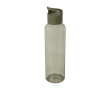 Transparante gerecyclede plastic fles met handvat op de deksel 650ml kleur donkergroen