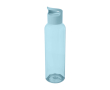 Transparante gerecyclede plastic fles met handvat op de deksel 650ml kleur lichtblauw
