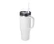 Beker met rietje en luchtisolatie met dubbele wand 1,2L kleur wit