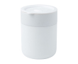 Keramische beker met siliconen wrap en plastic deksel 330ml kleur wit