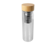 Borosilicaatglazen fles met infuser en bamboedop 400ml kleur doorzichtig