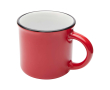 Vintage keramische mok met zwarte rand 240ml kleur rood