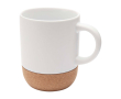 Keramische mok met matte afwerking en kurkbodem 300ml kleur wit