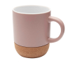 Keramische mok met matte afwerking en kurkbodem 300ml kleur rose paztel