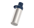 Fles van gerecyclede materialen met beker 620ml Ocean Bottle kleur marineblauw