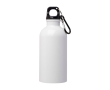 Gerecyclede RVS fles met karabijnhaak 400ml kleur wit