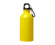 Gerecyclede RVS fles met karabijnhaak 400ml kleur geel