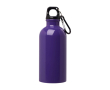 Gerecyclede RVS fles met karabijnhaak 400ml kleur paars
