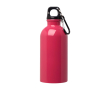 Gerecyclede RVS fles met karabijnhaak 400ml kleur fuchsia