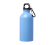 Gerecyclede RVS fles met karabijnhaak 400ml kleur pastel blauw