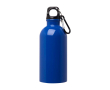 Gerecyclede RVS fles met karabijnhaak 400ml kleur koningsblauw