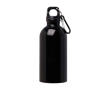 Gerecyclede RVS fles met karabijnhaak 400ml kleur zwart