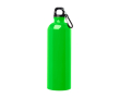 Gerecyclede RVS fles met karabijnhaak 750ml kleur neon groen