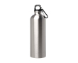 Gerecyclede RVS fles met karabijnhaak 750ml kleur zilver