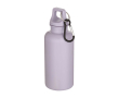 Fles van recycled plastic met karabijnhaak en draaidop 400ml kleur lila