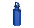 Fles van recycled plastic met karabijnhaak en draaidop 400ml kleur donkerblauw