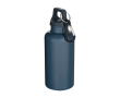 Fles van recycled plastic met karabijnhaak en draaidop 400ml kleur bondi blauw