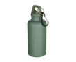 Fles van recycled plastic met karabijnhaak en draaidop 400ml kleur gemarmerd groen