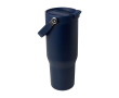RVS beker van gerecycled staal met multifunctionele dop 900 ml kleur marineblauw