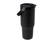RVS beker van gerecycled staal met multifunctionele dop 900 ml kleur zwart