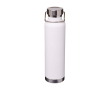 Dubbelwandige RVS drinkfles van gerecycled staal met schroefdop 650 ml kleur wit