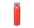 Dubbelwandige RVS drinkfles van gerecycled staal met schroefdop 650 ml kleur rood