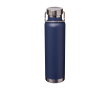 Dubbelwandige RVS drinkfles van gerecycled staal met schroefdop 650 ml kleur marineblauw