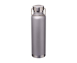 Dubbelwandige RVS drinkfles van gerecycled staal met schroefdop 650 ml kleur grijs